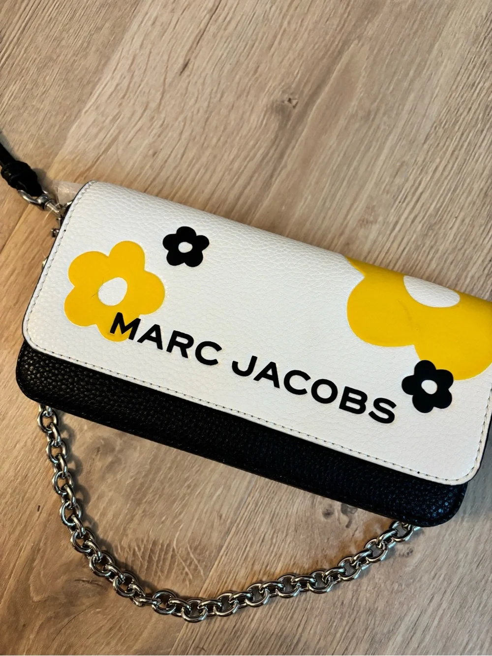 Marc Jacobs Black White and Yellow Floral Crossbody